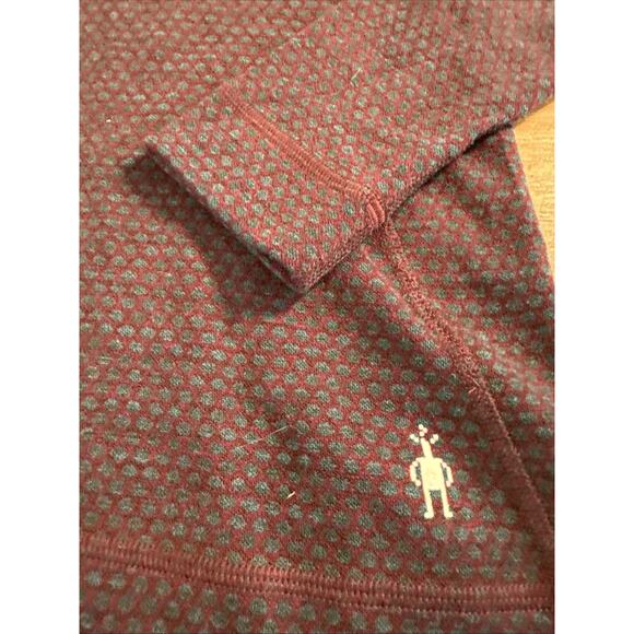 Smartwool Women's Classic Thermal Merino 1/4 Zip Base Layer - Black Cherry Dot S - Picture 3 of 8